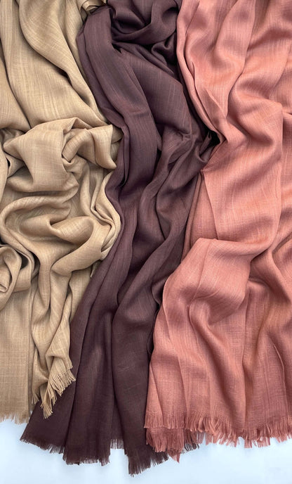 Maxi plain Turkish smooth caramel hijab