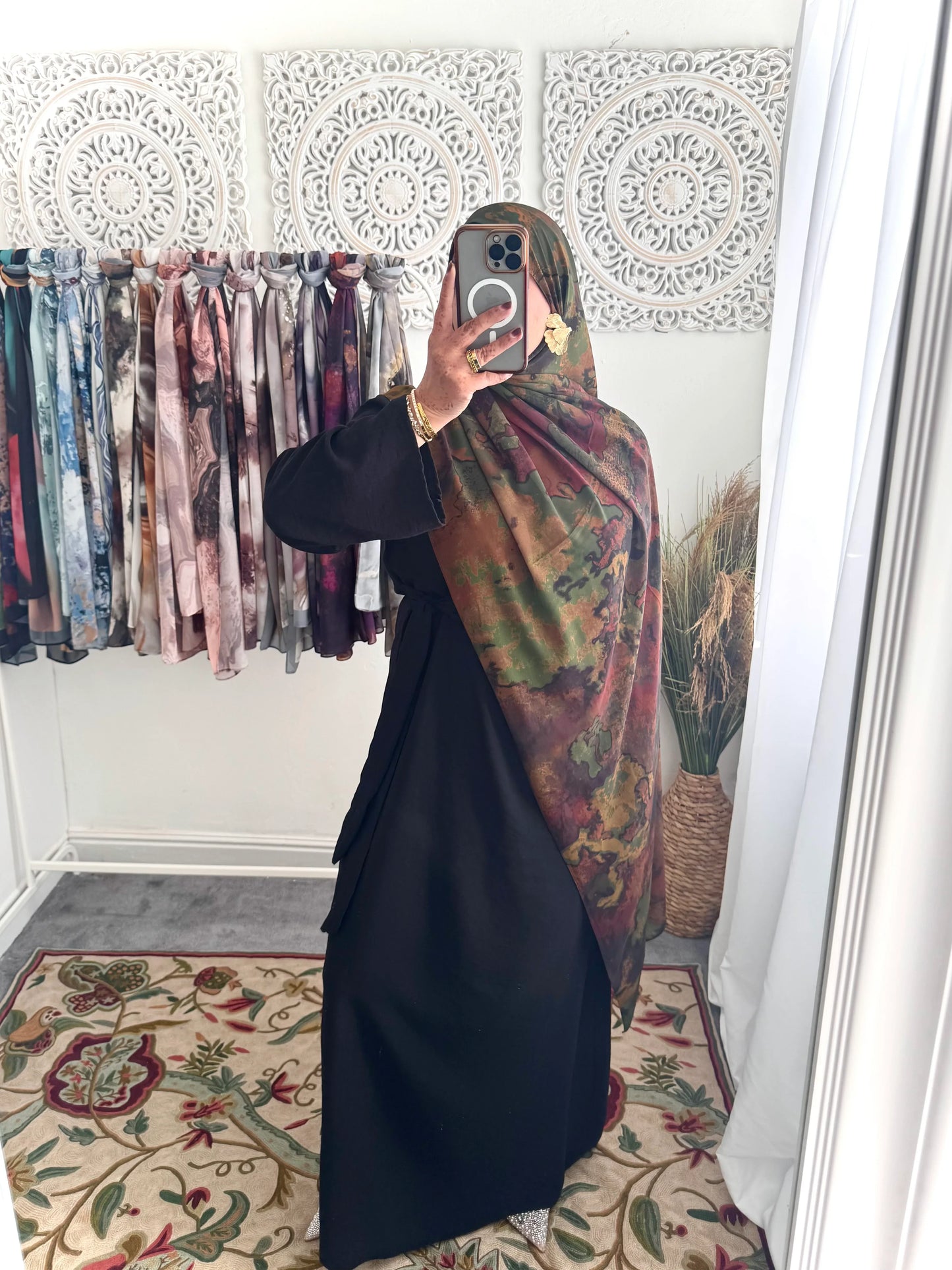 Water coloured Chiffon Printed Dania Hijab - Hijab Junkie UK