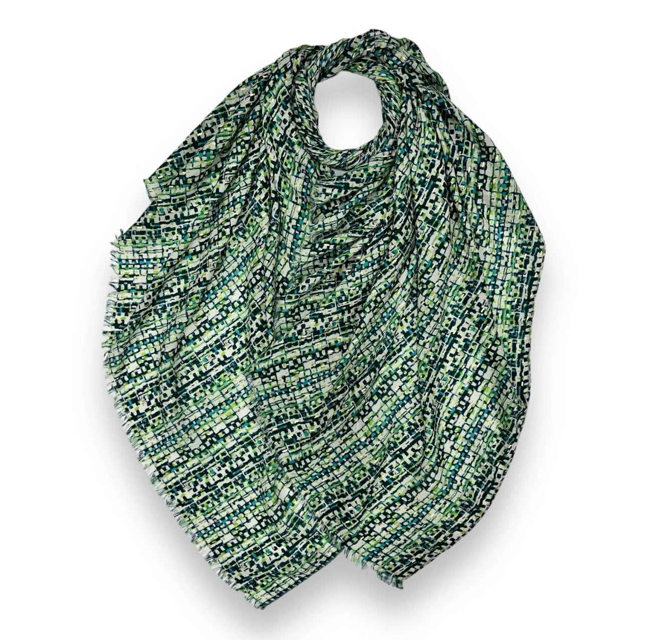 Maxi printed code bottle green hijab scarf