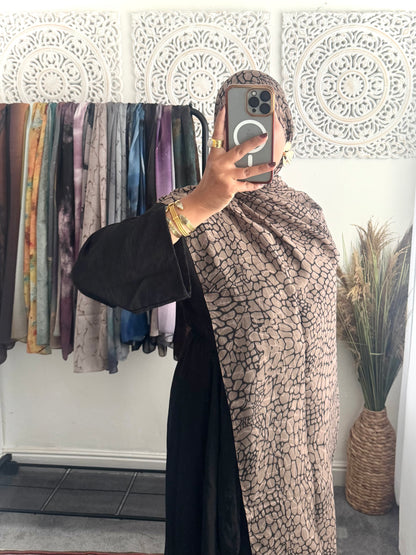 Water coloured Modal Printed honeycomb Hijab