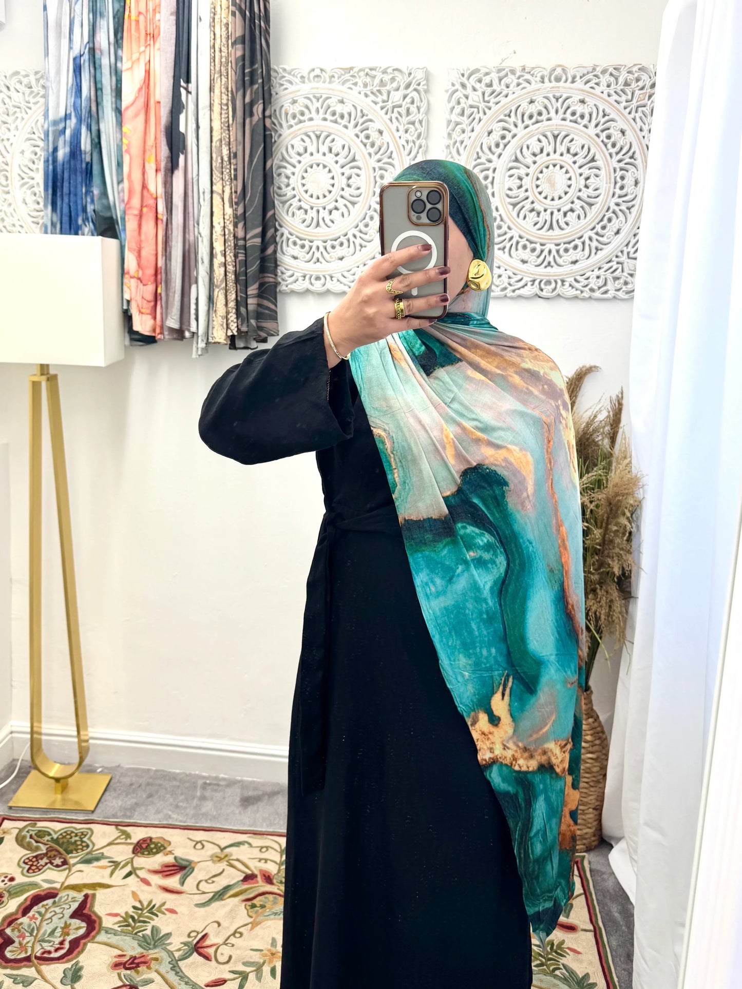 Premium Jersey Volcano Teal hijab - Hijab Junkie UK