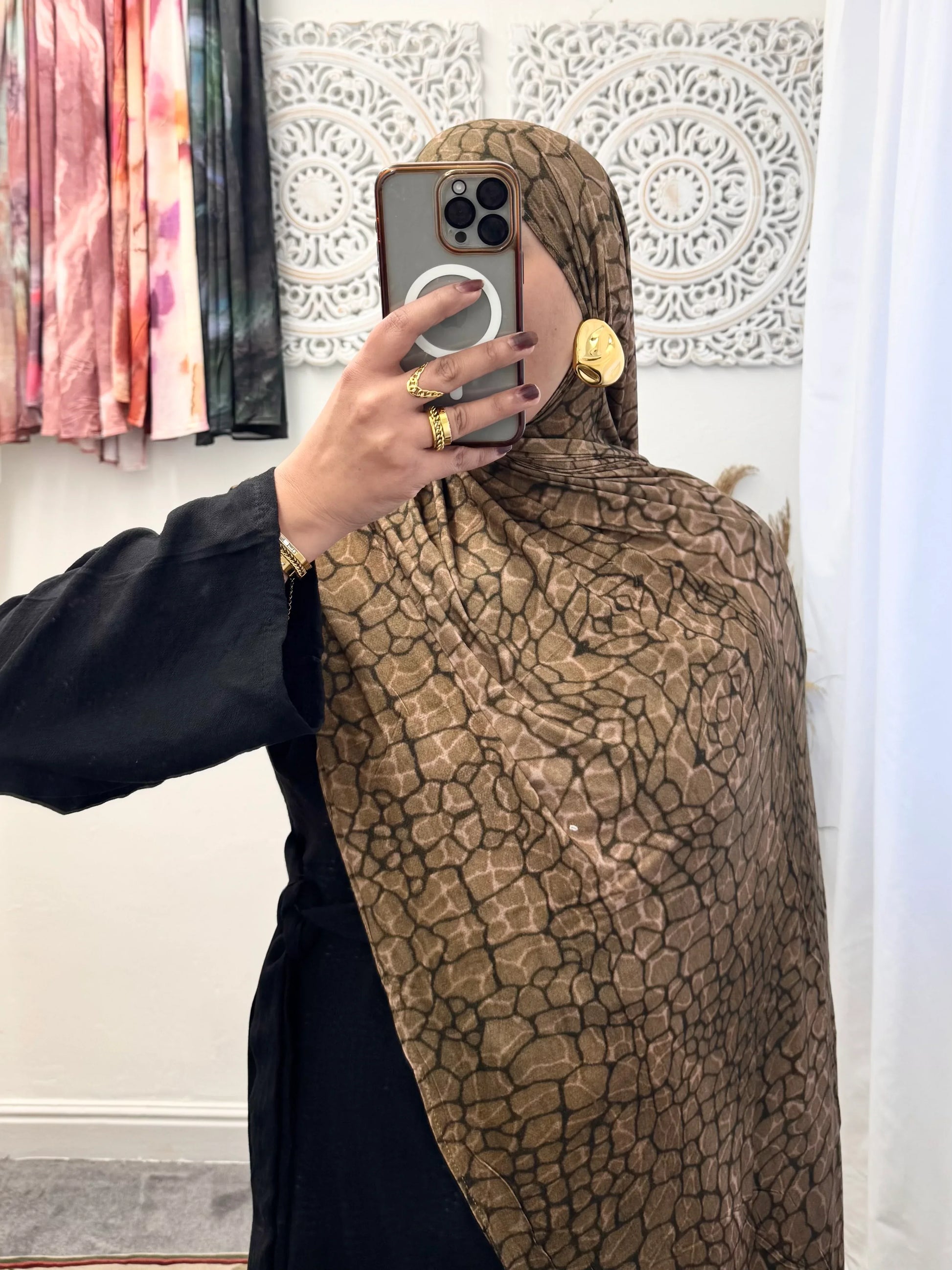 Premium Jersey Honeycomb hijab - Hijab Junkie UK