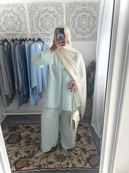 2 Styles Lexi Stunning Free Size Loose Fit Pinstripe Summer Dress & Co-Ords Sets