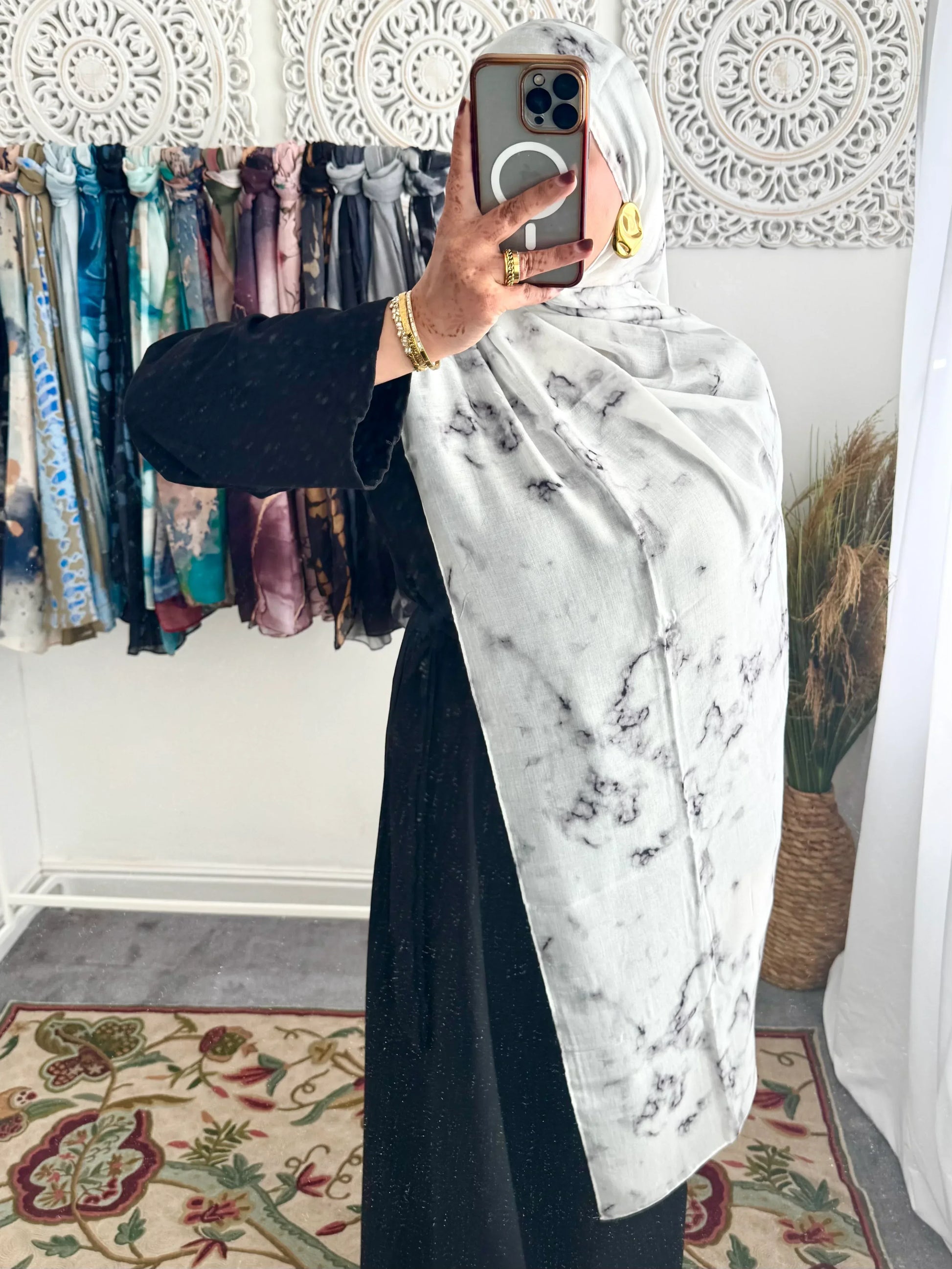 Water coloured Modal Printed Layla Hijab - Hijab Junkie UK