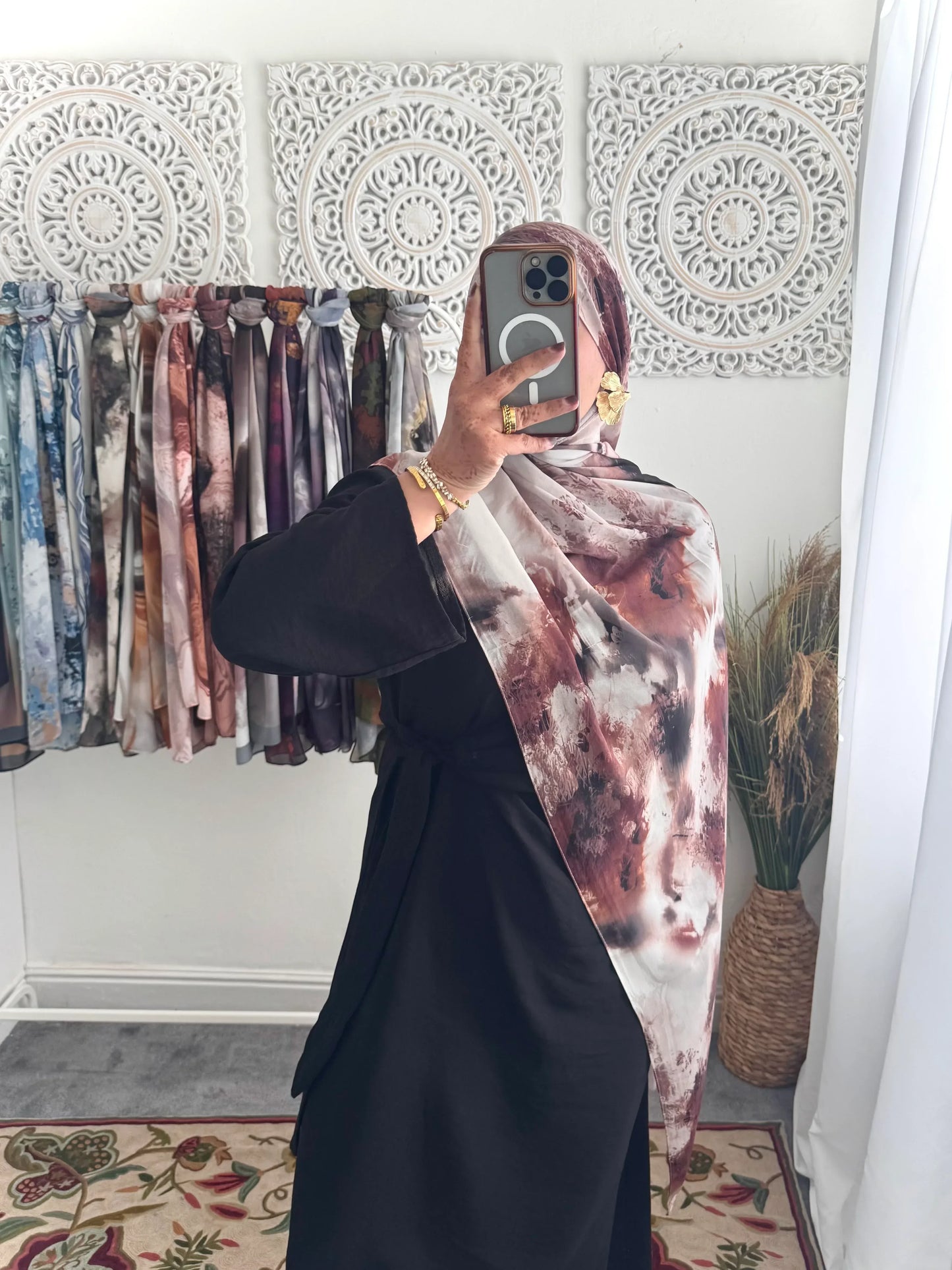 Water coloured Chiffon Printed Ma Hijab - Hijab Junkie UK