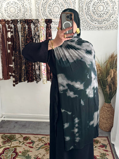 Premium Jersey Marble Peacock hijab - Hijab Junkie UK