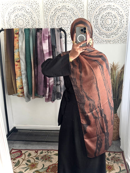 Water coloured Modal Printed Saddle Hijab