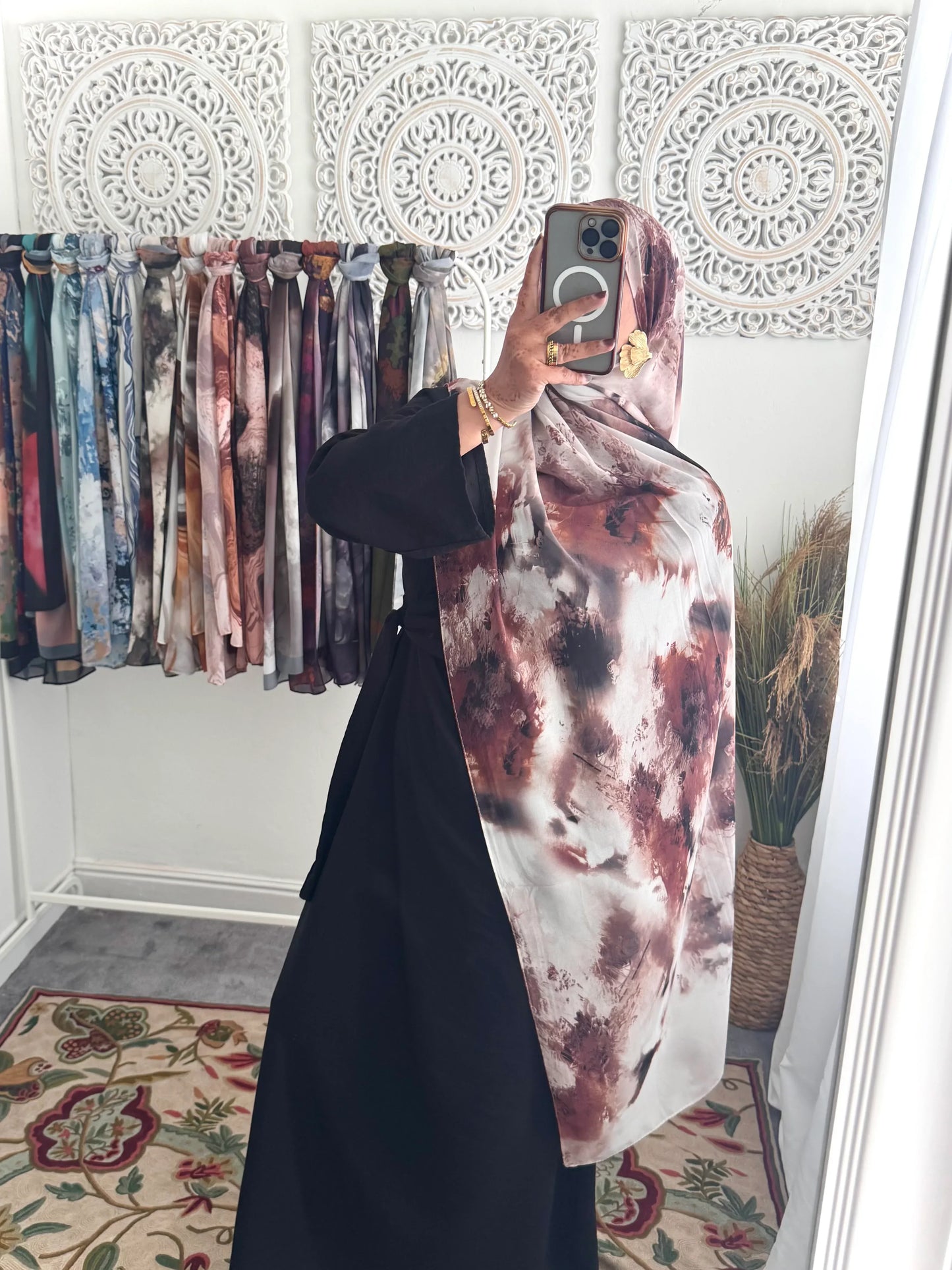 Water coloured Chiffon Printed Ma Hijab - Hijab Junkie UK