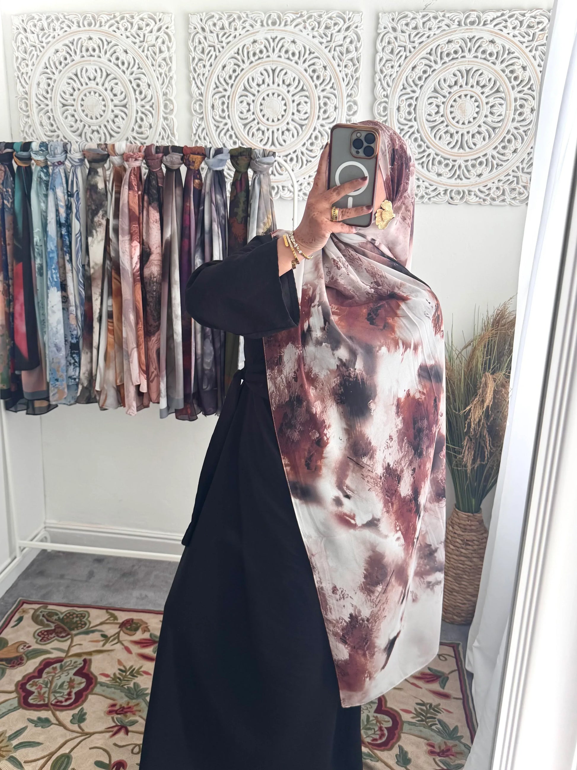 Water coloured Chiffon Printed Ma Hijab - Hijab Junkie UK