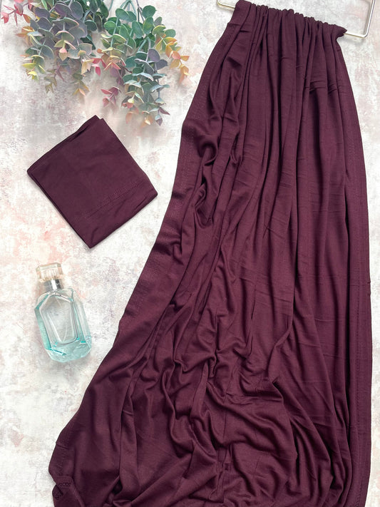 Maxi premium stitched jersey plain garnet hijab