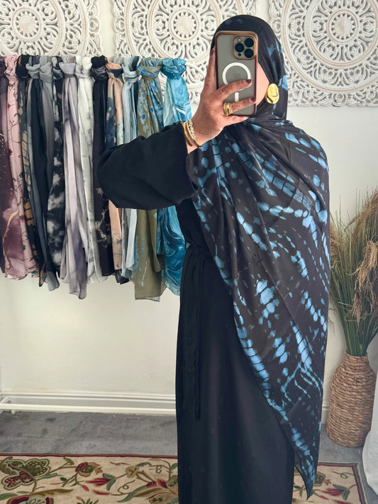 Water coloured Modal Printed Vortex Hijab - Hijab Junkie UK