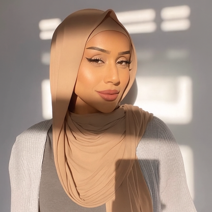 Standard premium stitched jersey plain Persian orange hijab