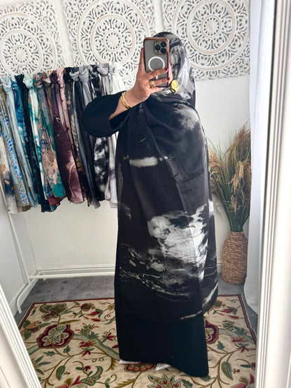 Water coloured Modal Printed Cidra Hijab - Hijab Junkie UK