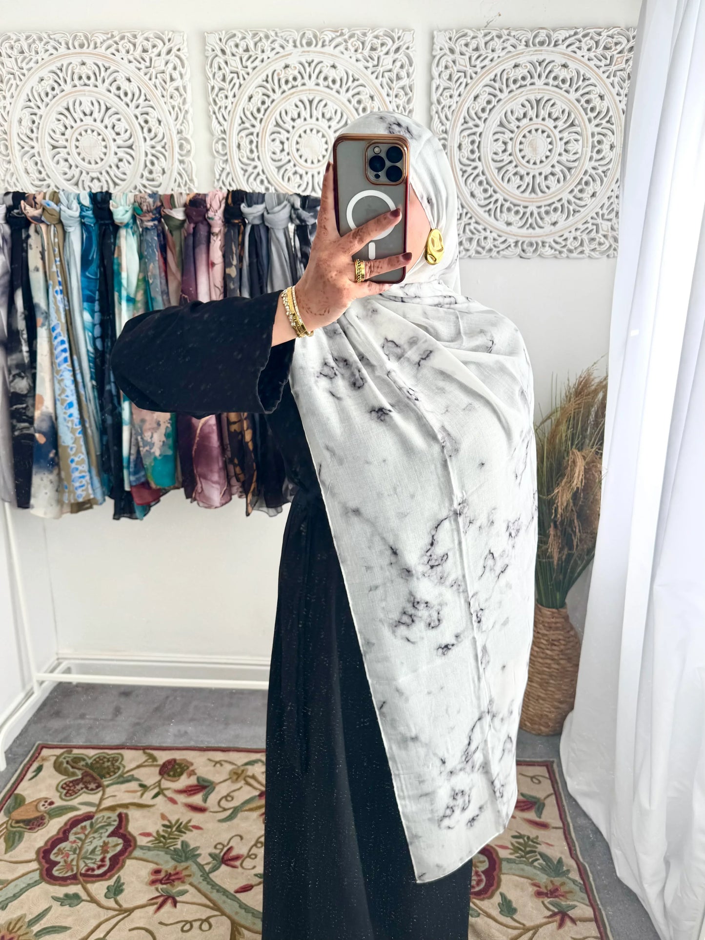 Water coloured Modal Printed Layla Hijab - Hijab Junkie UK