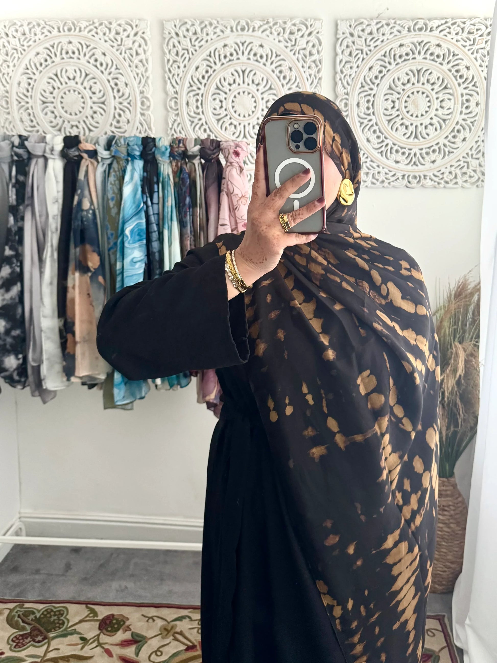 Water coloured Modal Printed Riyaah Hijab - Hijab Junkie UK