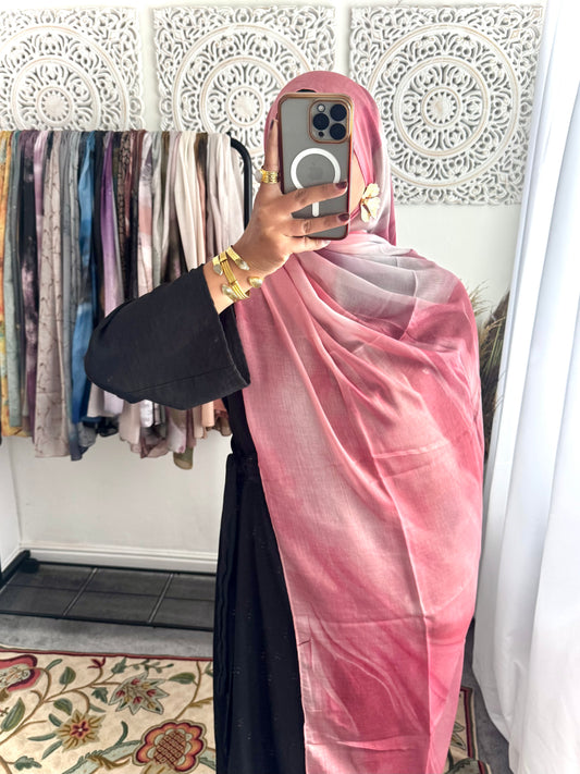 Water coloured Modal Printed pink lemonade Hijab