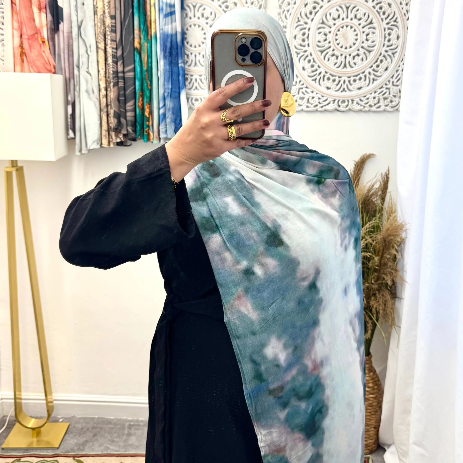Premium Jersey Volcano Duck Egg hijab - Hijab Junkie UK