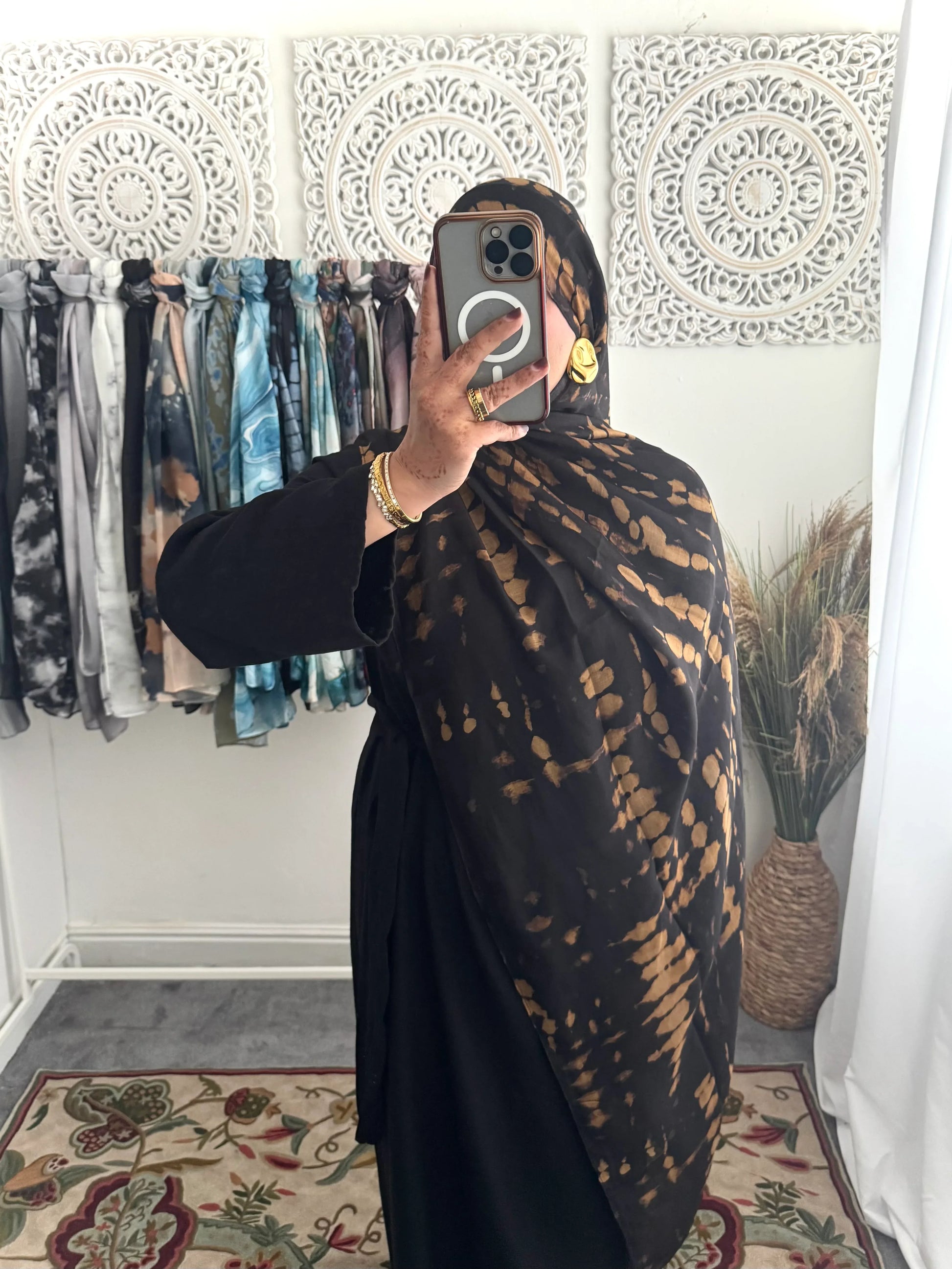 Water coloured Modal Printed Riyaah Hijab - Hijab Junkie UK