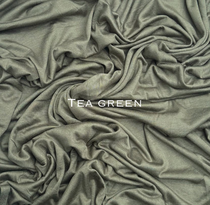 Standard premium stitched jersey plain tea green hijab
