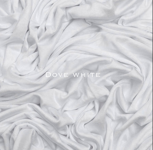 Standard & Maxi premium stitched jersey plain dove white hijab