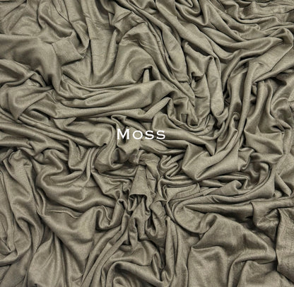 Standard & Maxi premium stitched jersey plain moss hijab