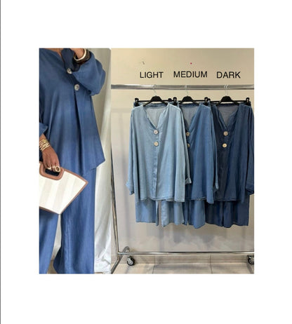 NEW Retro Style Denim Co-Ord Sets Free Size