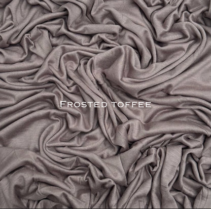 Standard premium stitched jersey plain frosted toffee hijab