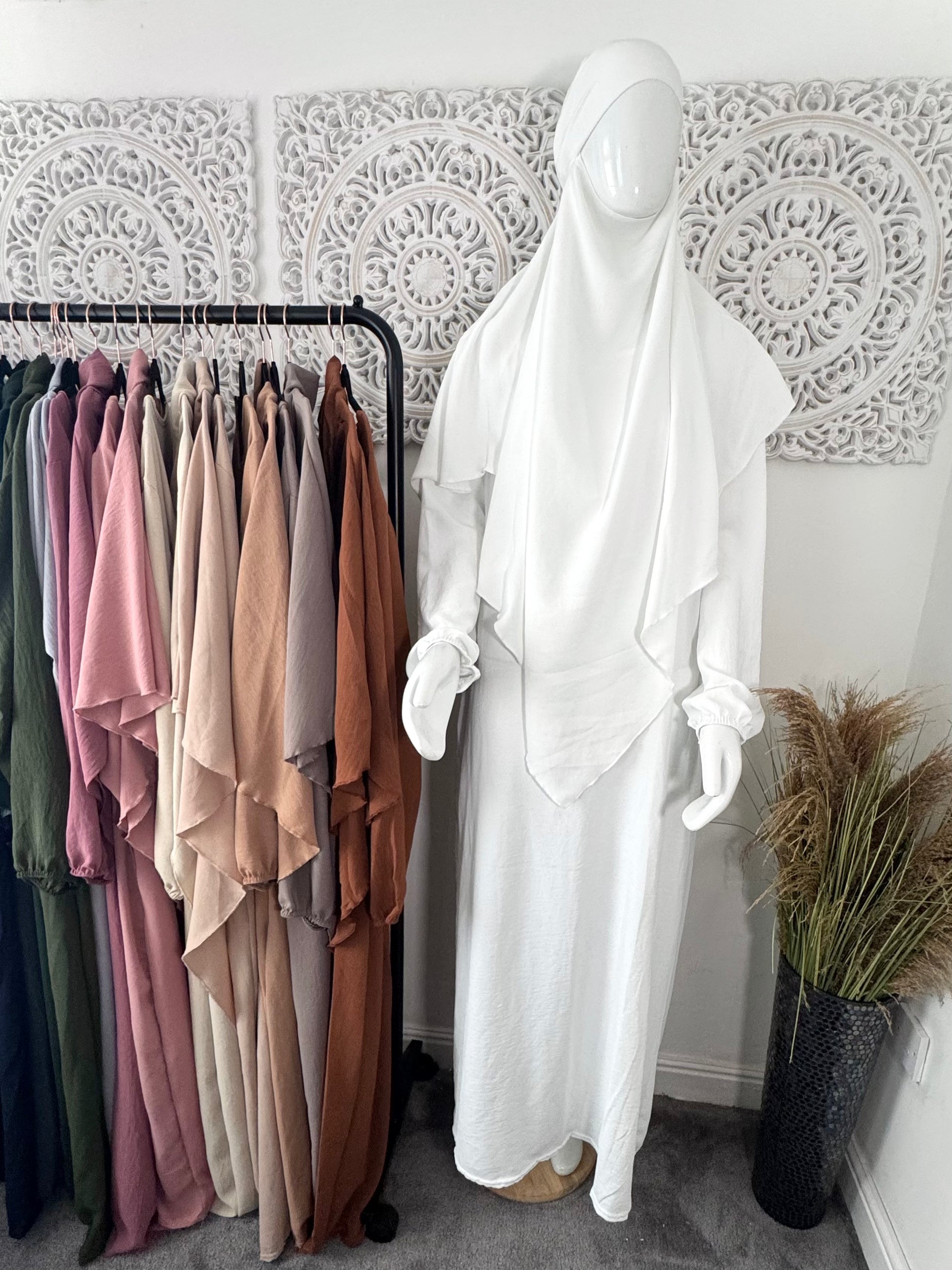 Khimar 2 pc Hawwa plain light weight abaya set adults and teenagers - Hijab Junkie UK