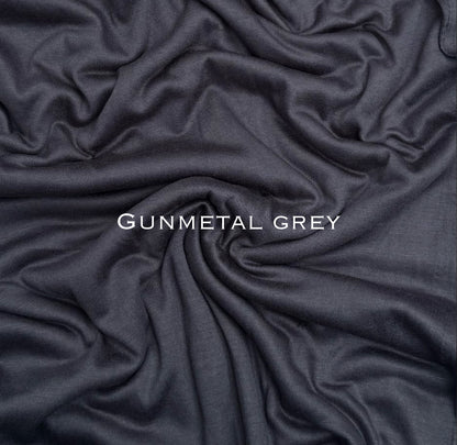 Standard premium stitched jersey plain gunmetal grey hijab