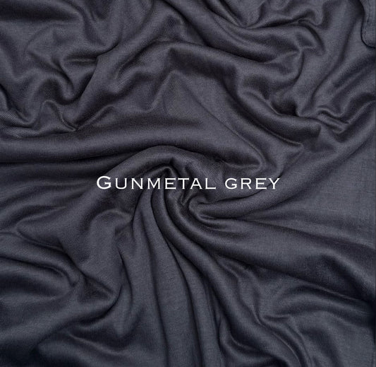 Standard premium stitched jersey plain gunmetal grey hijab
