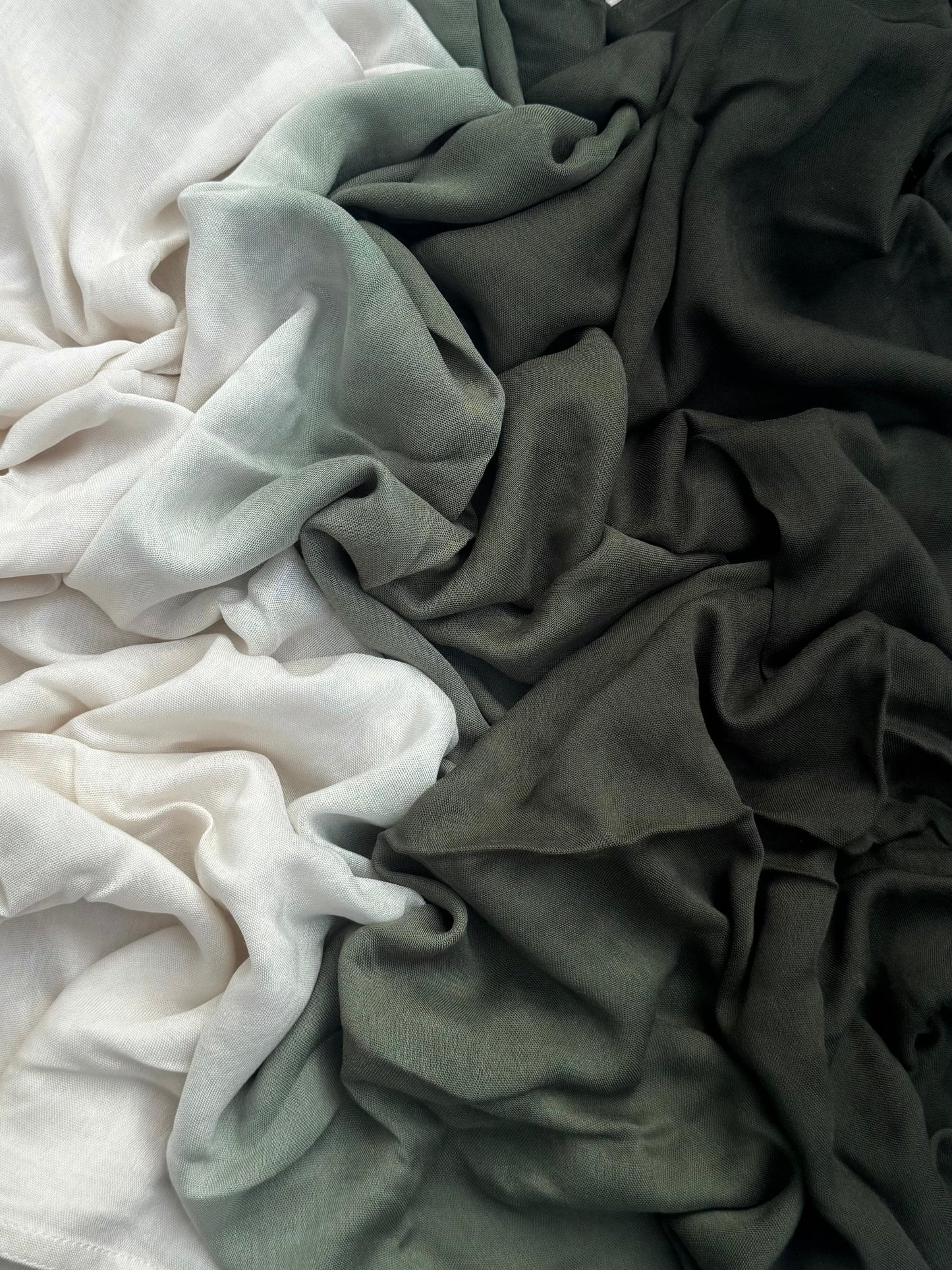 Original modal ombre plain army green hijab 6