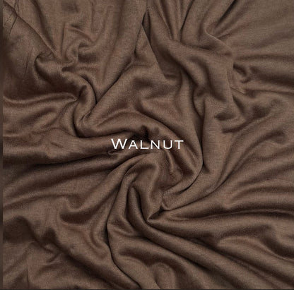 Standard premium stitched jersey plain walnut hijab