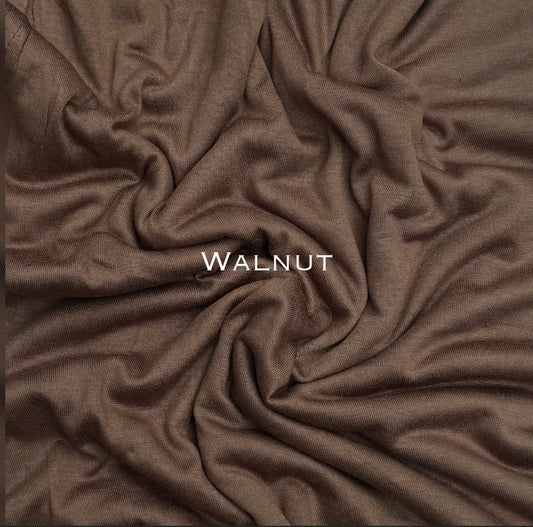 Standard premium stitched jersey plain walnut hijab