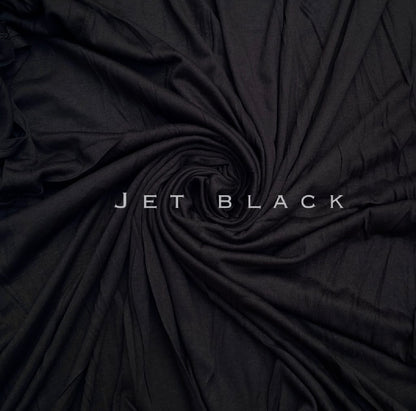 Standard & Maxi premium stitched jersey plain black hijab