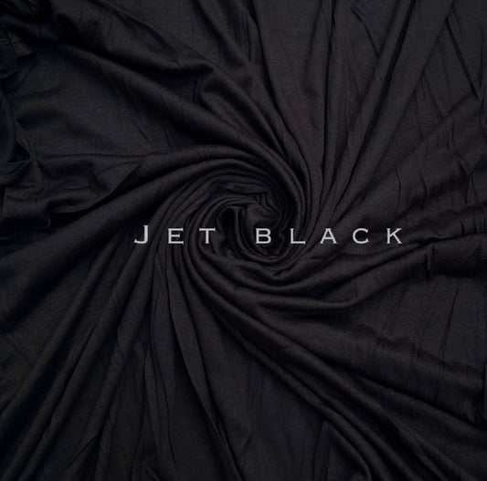 Standard & Maxi premium stitched jersey plain black hijab