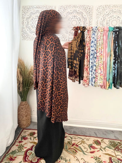 Premium Jersey Leopard Terracotta hijab
