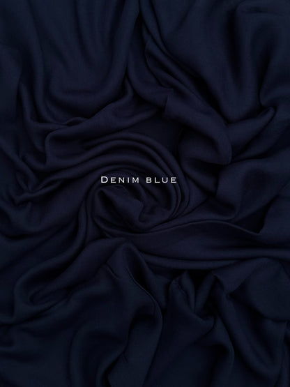 Premium Plain Modal Denim Blue Hijab