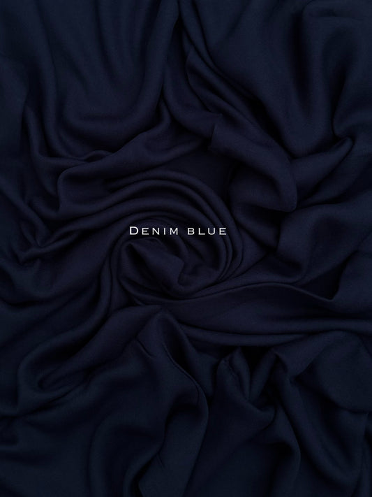 Premium Plain Modal Denim Blue Hijab