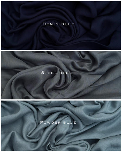 Premium Plain Modal Denim Blue Hijab