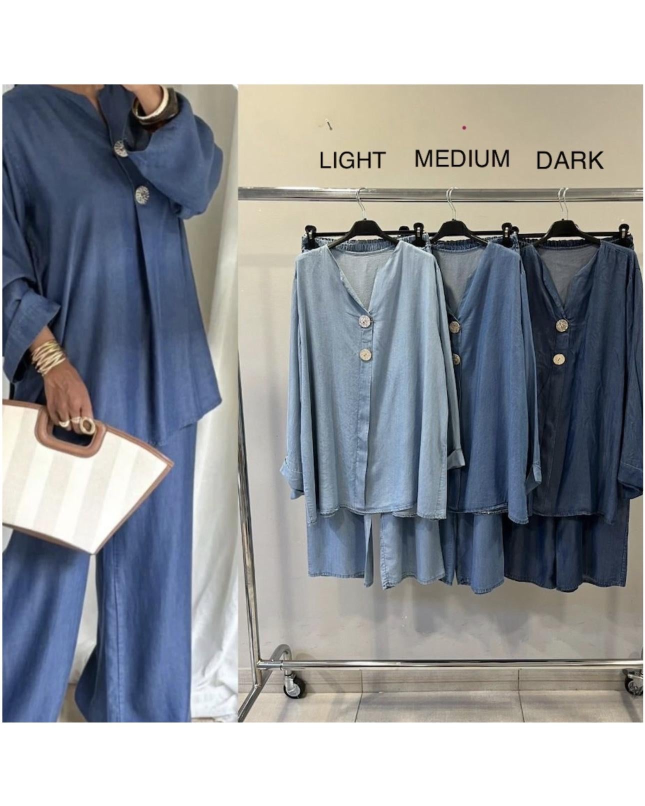 NEW Retro 2 Style Denim Co-Ord Sets Free Size