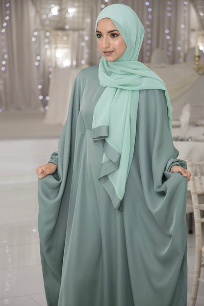 Exclusive 2 piece nida batwing Ava duck egg pocket Abayah set