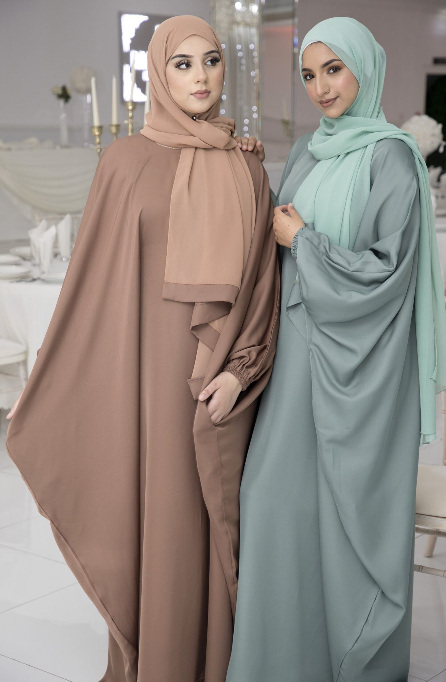 Exclusive 2 piece nida batwing Ava duck egg pocket Abayah set