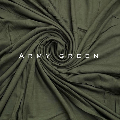 Maxi & Standard premium stitched jersey plain army Green hijab