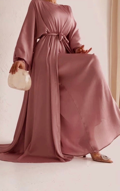 4 piece Maryaam bubblegum pink abaya set