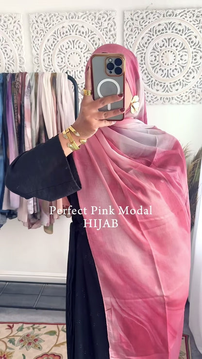 Water coloured Modal Printed pink lemonade Hijab